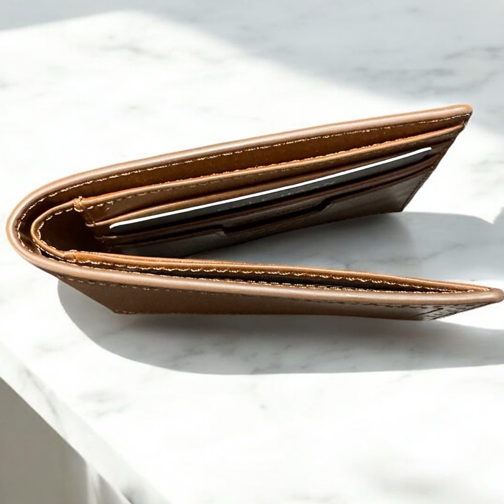 Men's Cole Haan Brown Leather Wallet - Picture 2 of 4